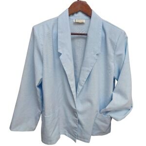 Tr Bentley Size Large Vintage Light‎ Blue Linen Style Blazer